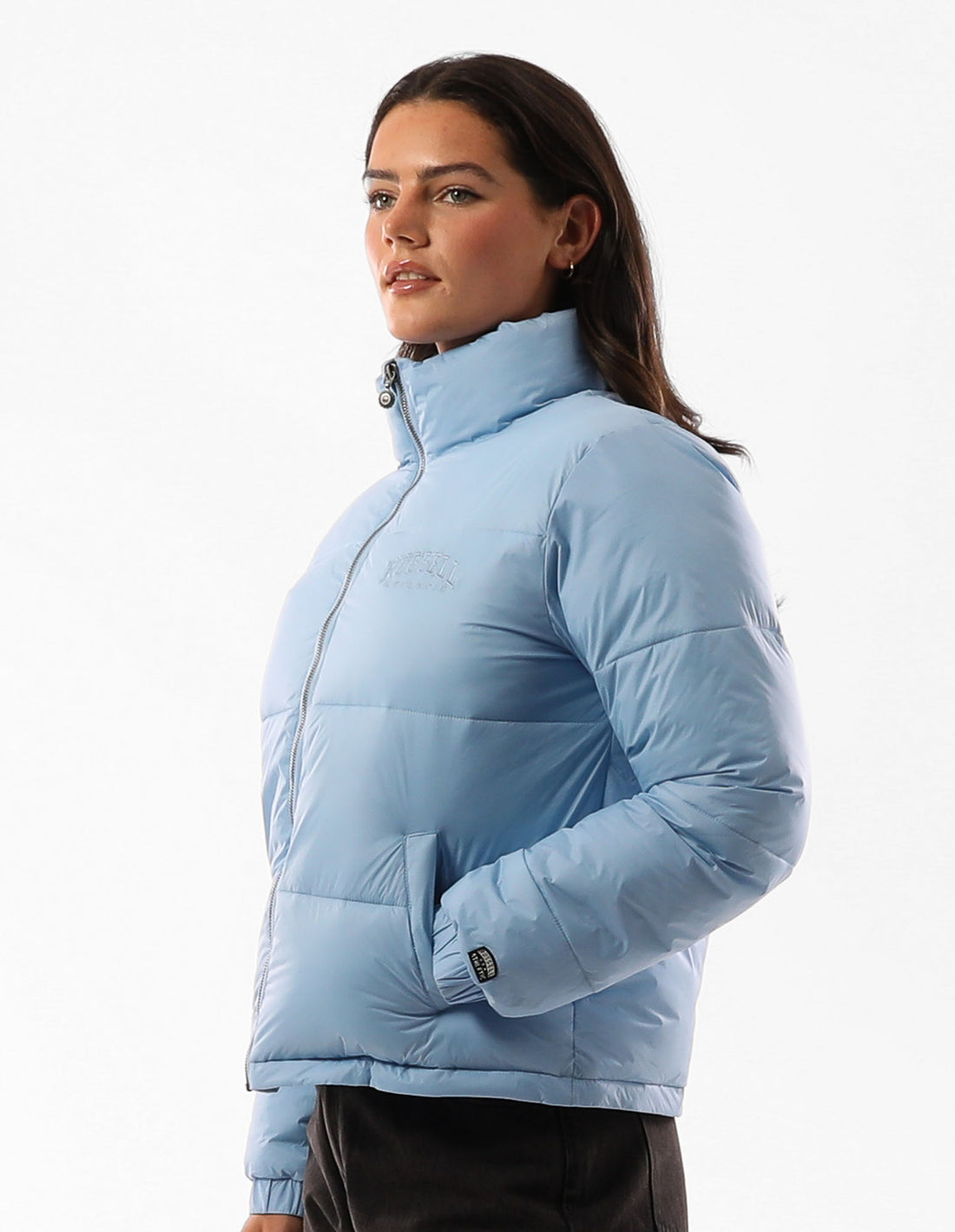 Dámské Puffer Bunda Russell Athletic Seattle Sea Cropped Blankyt | EPW-380721