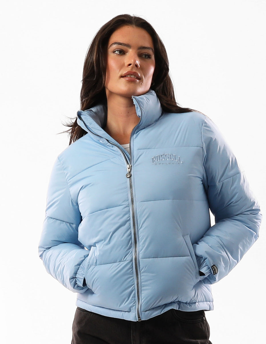 Dámské Puffer Bunda Russell Athletic Seattle Sea Cropped Blankyt | EPW-380721