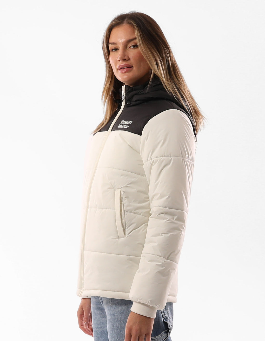 Dámské Puffer Bunda Russell Athletic Sierra Béžový Černé | ZJE-082614