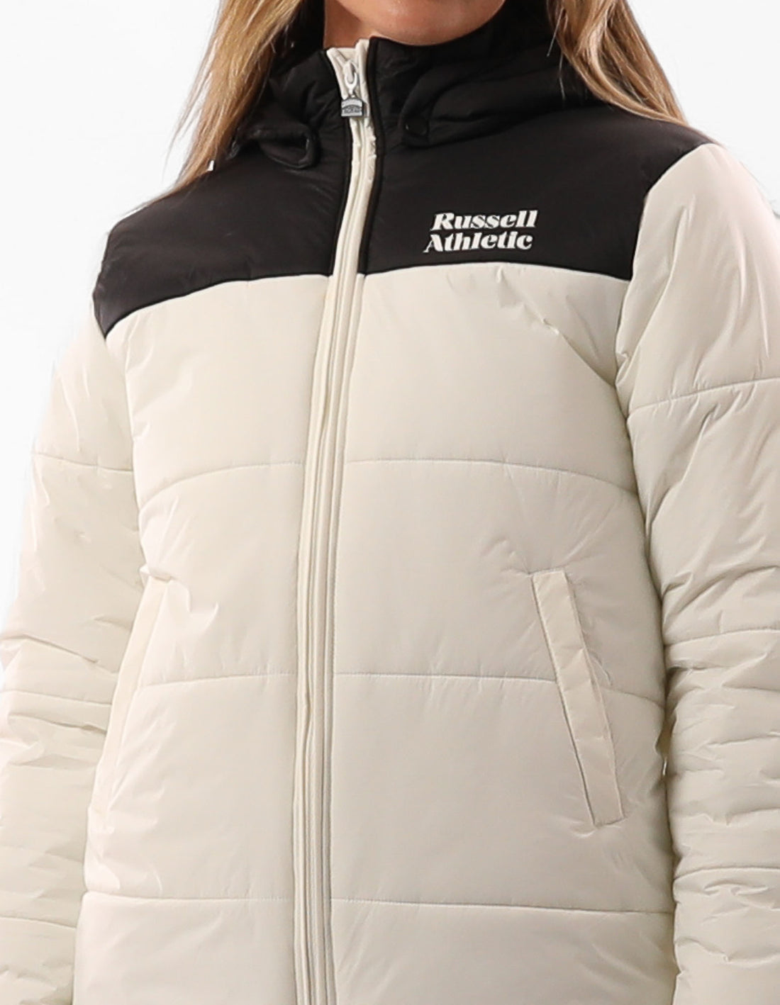Dámské Puffer Bunda Russell Athletic Sierra Béžový Černé | ZJE-082614