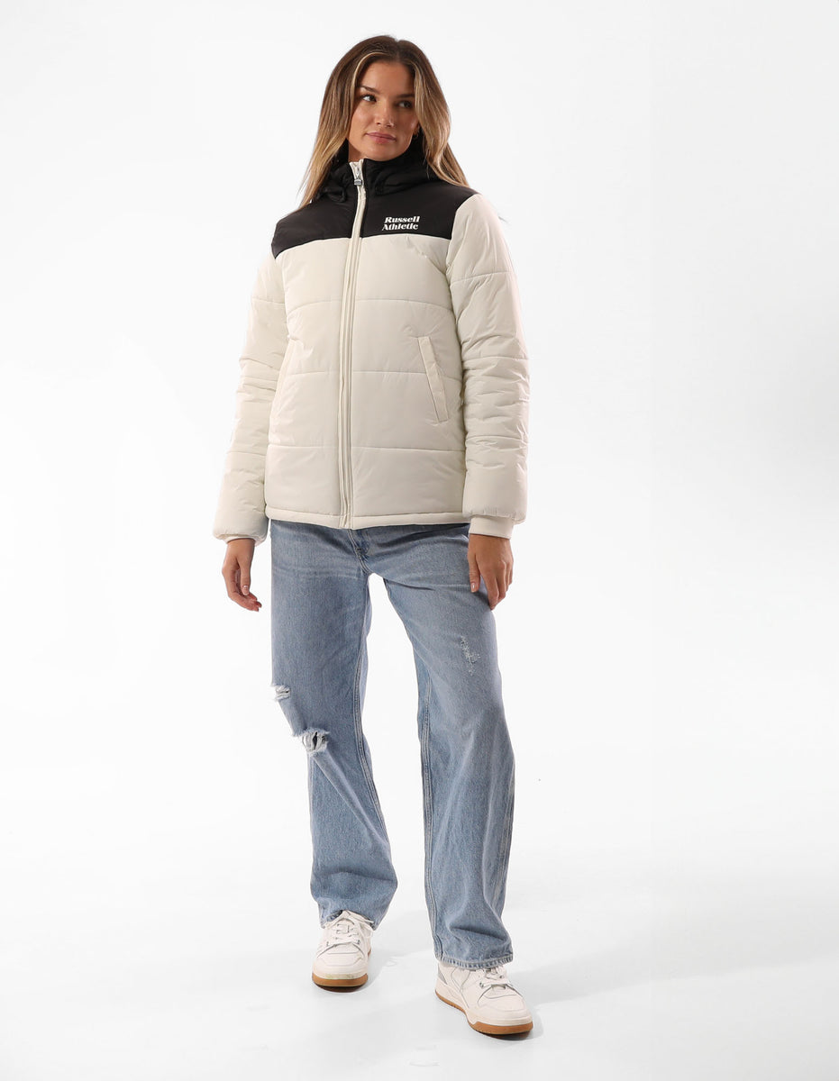 Dámské Puffer Bunda Russell Athletic Sierra Béžový Černé | ZJE-082614