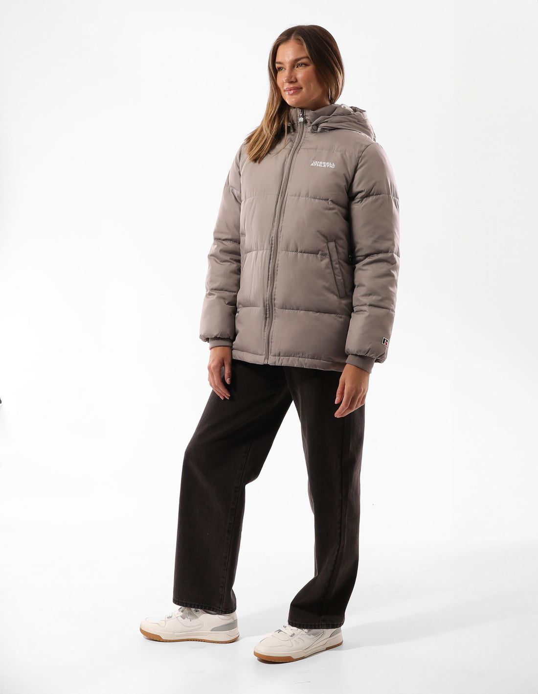 Dámské Puffer Bunda Russell Athletic Tribecca Šedé Hnědé | VFE-824709