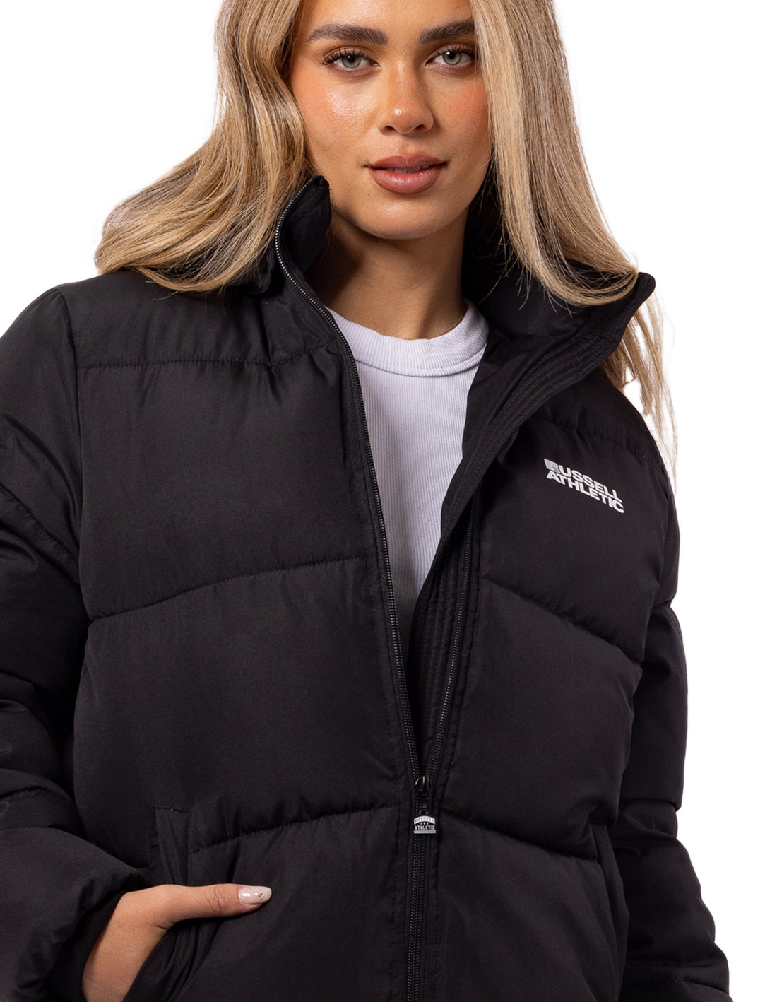 Dámské Puffer Bunda Russell Athletic Tribecca Černé | WAR-128065