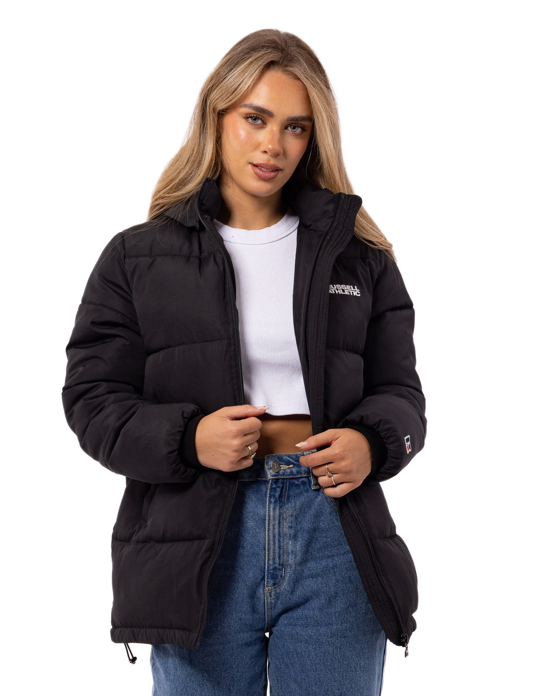 Dámské Puffer Bunda Russell Athletic Tribecca Černé | WAR-128065