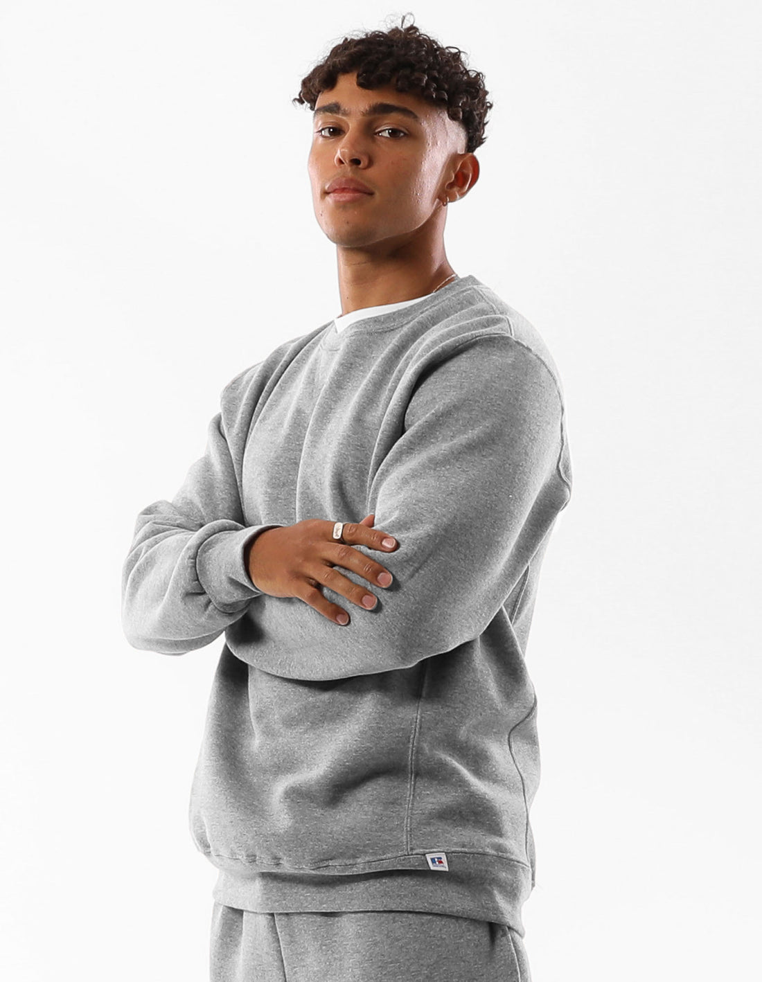 Dámské Svetr S Výstřihem Do Posádky Russell Athletic Unisex Dri Šedé | UTY-536781