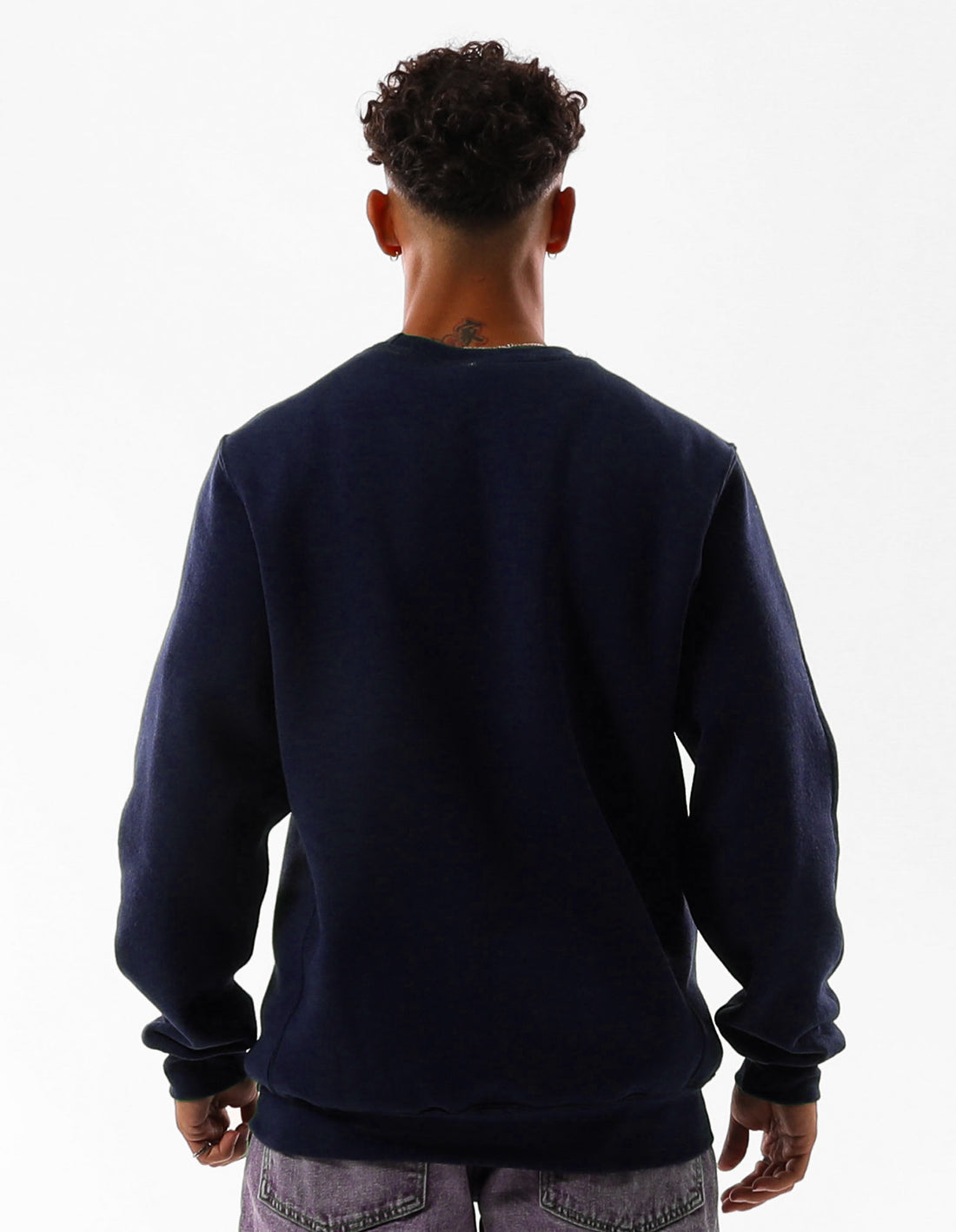 Dámské Svetr S Výstřihem Do Posádky Russell Athletic Unisex Dri Tmavě Blankyt | QZX-704652