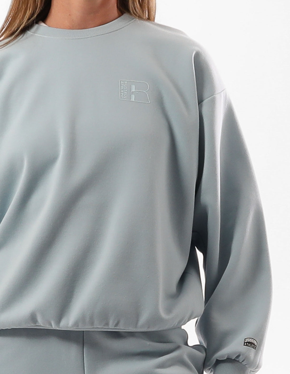 Dámské Svetr S Výstřihem Do Posádky Russell Athletic Original Inlay Logo Tyrkysové | UEA-049738
