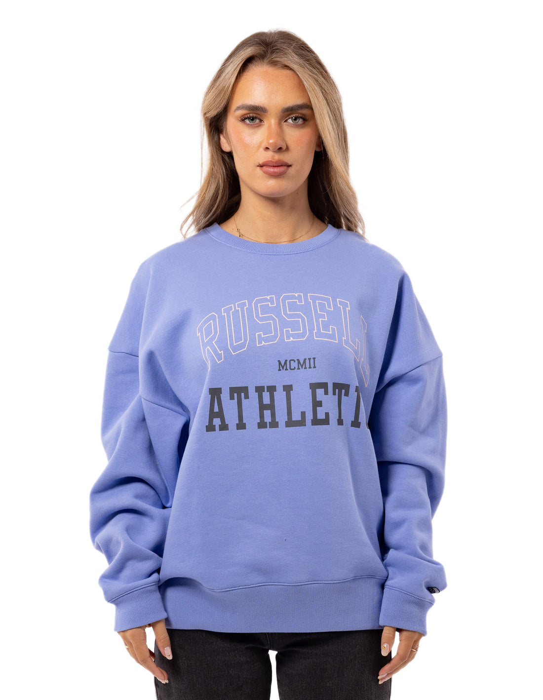 Dámské Svetr S Výstřihem Do Posádky Russell Athletic MCMII Levandule | ZQI-846125