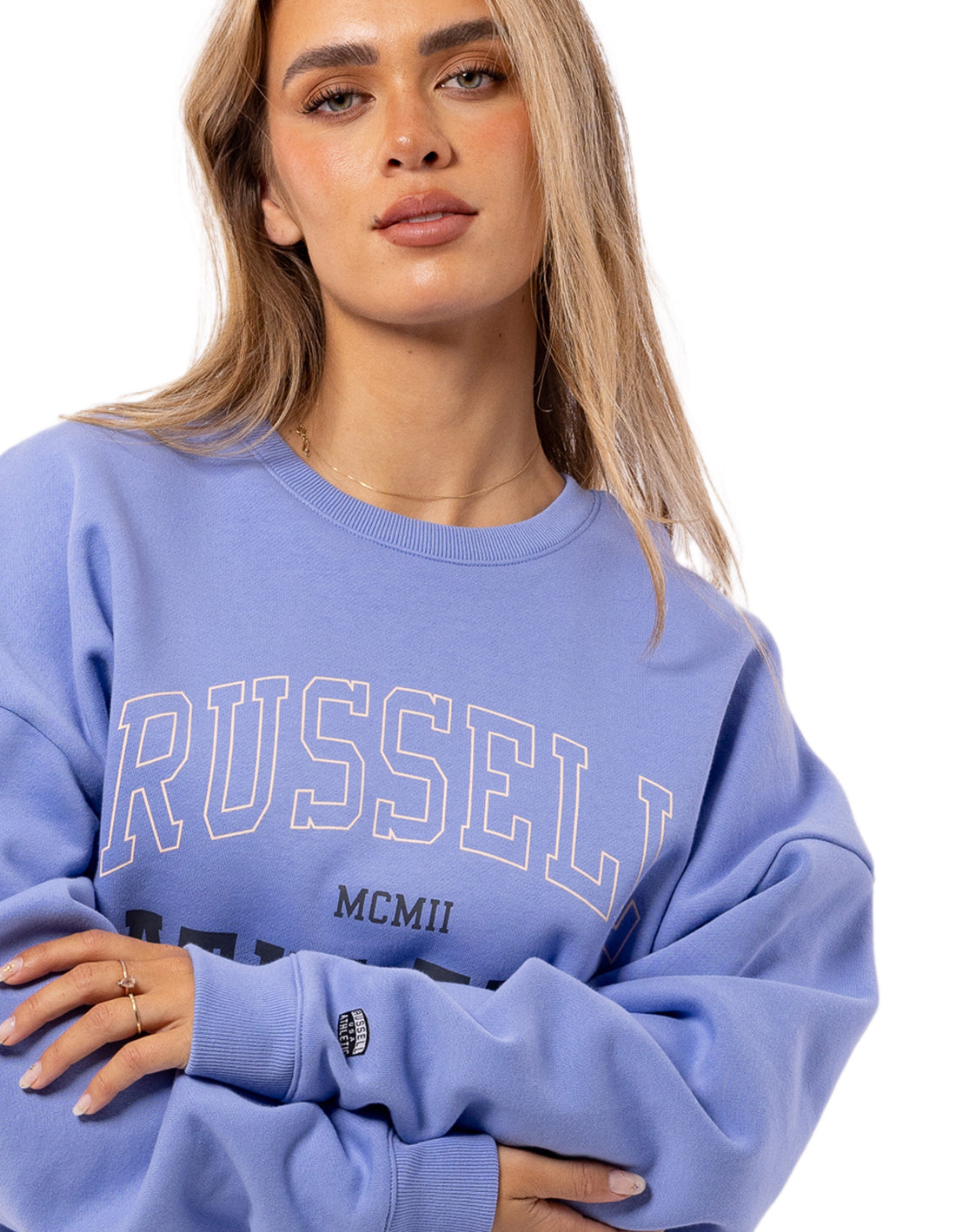 Dámské Svetr S Výstřihem Do Posádky Russell Athletic MCMII Levandule | ZQI-846125