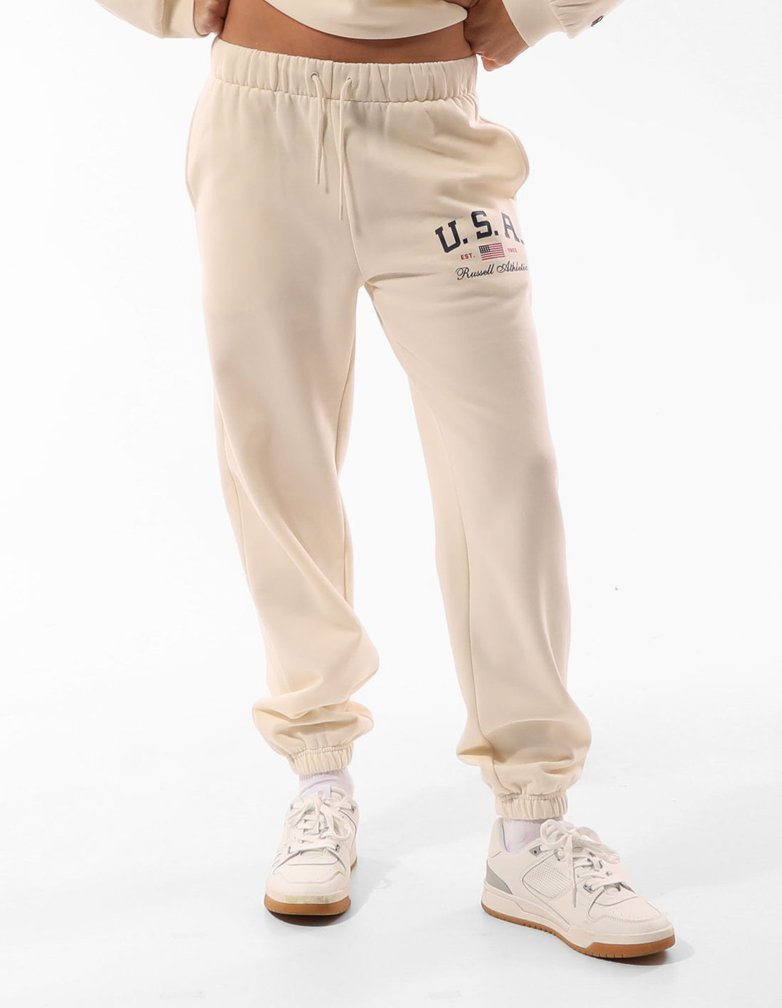 Dámské Track pants Russell Athletic 1902 Baggy Béžový | SWA-072549