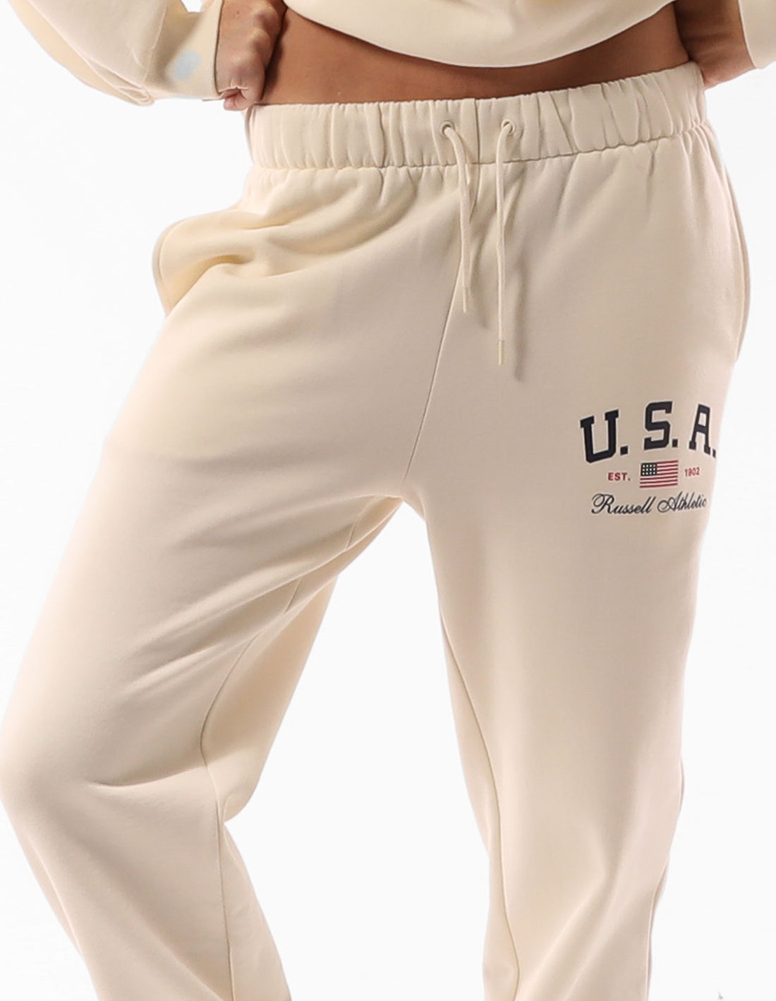 Dámské Track pants Russell Athletic 1902 Baggy Béžový | SWA-072549