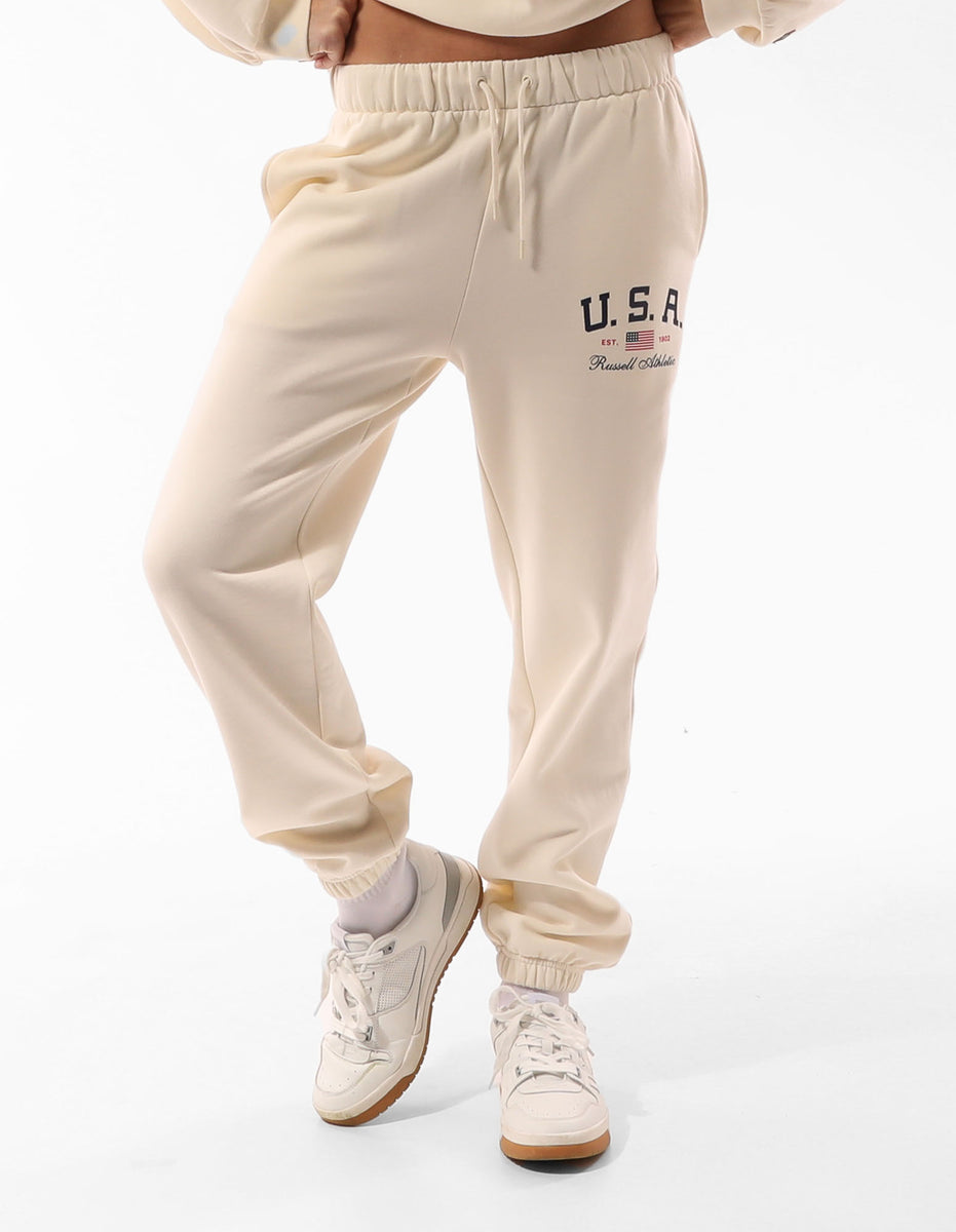 Dámské Track pants Russell Athletic 1902 Baggy Béžový | SWA-072549