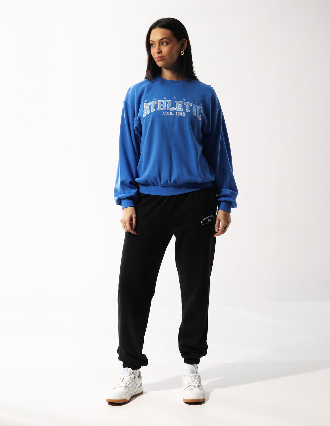 Dámské Track pants Russell Athletic Heritage Arch Baggy Černé | HPV-967381