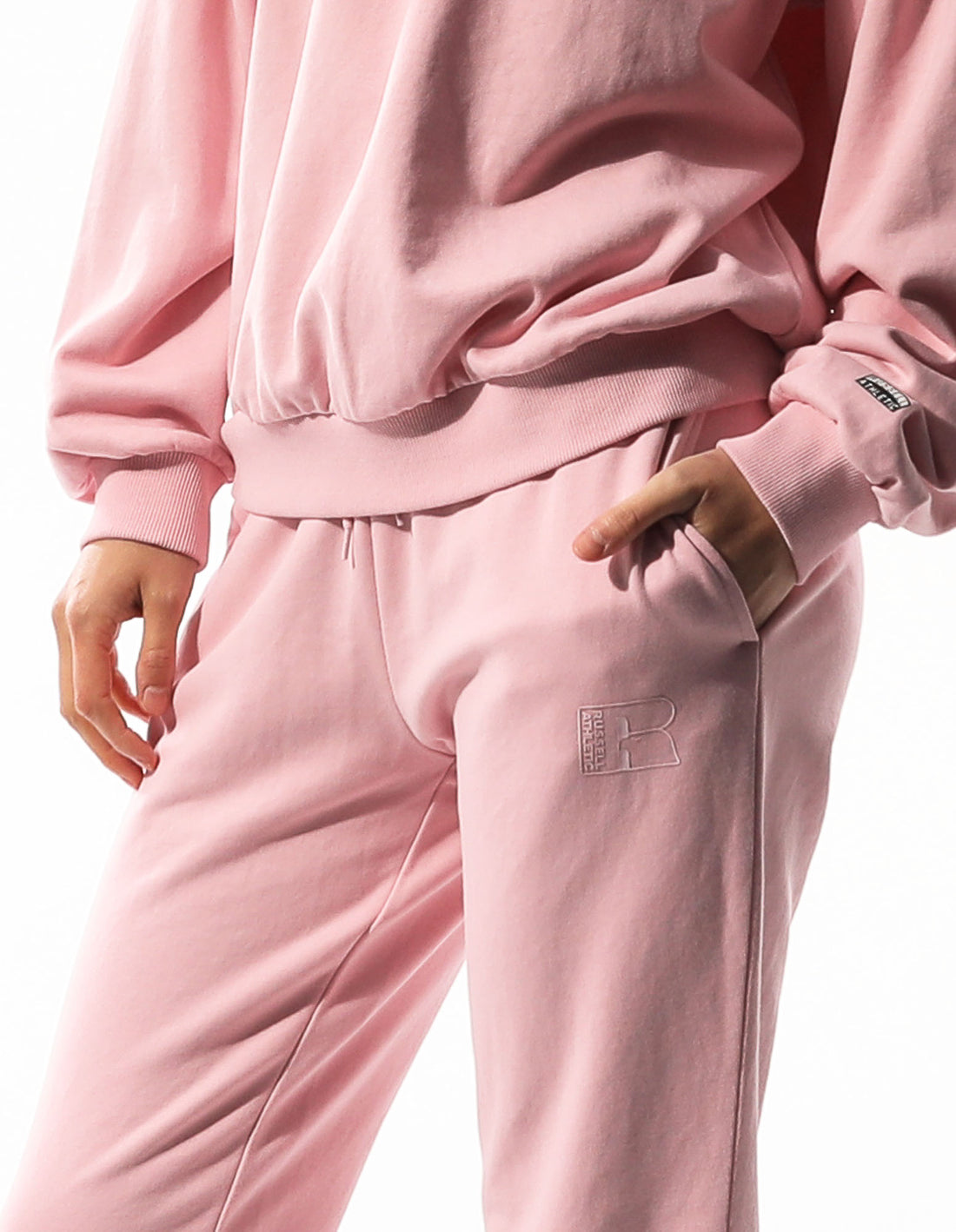 Dámské Track pants Russell Athletic Inlay Logo Unbrushed Růžové | LGX-482710