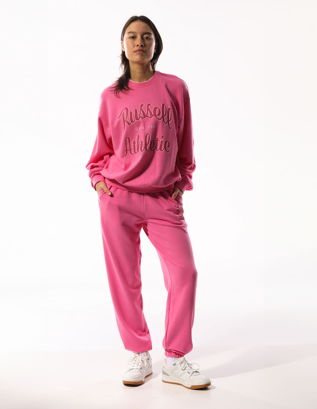 Dámské Track pants Russell Athletic Maplewood Baggy Růžové | IRP-126759