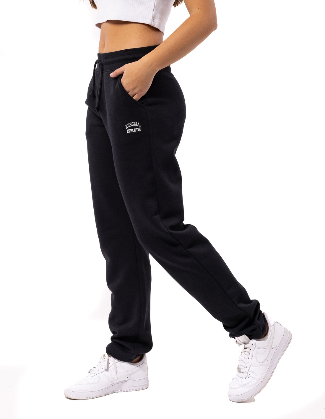 Dámské Track pants Russell Athletic Originals Small Arch Open Leg Černé | ITP-306521