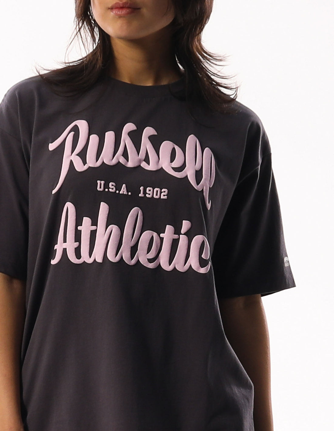 Dámské Tričko Russell Athletic Annie Oversized Tmavě Šedé | NBO-267581
