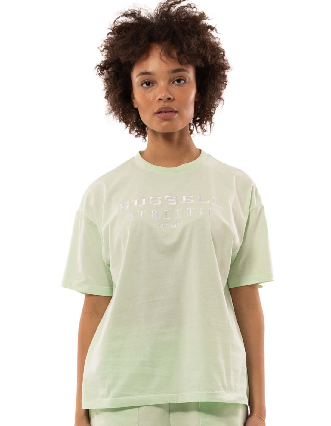 Dámské Tričko Russell Athletic Elements Oversize Světle Šedé Zelene | HRT-286951
