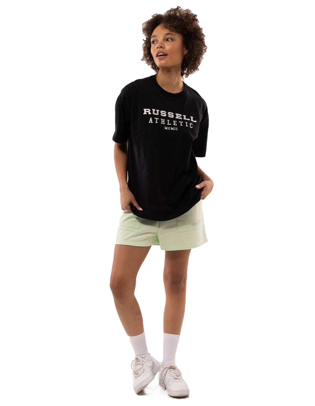Dámské Tričko Russell Athletic Elements Oversize Černé | LIW-034258