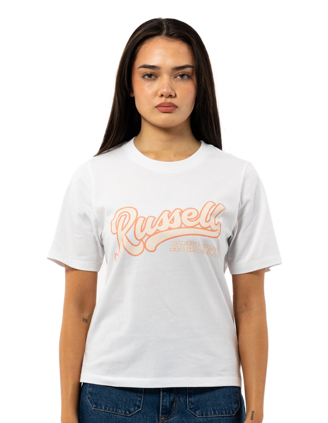Dámské Tričko Russell Athletic Groupie Bílé | NPD-519230