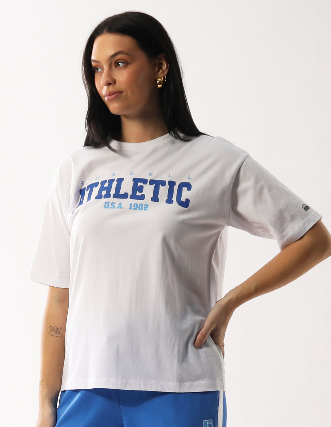 Dámské Tričko Russell Athletic Halston Oversize Bílé | DKR-532649