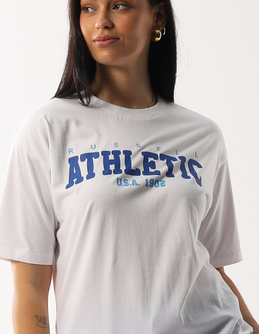 Dámské Tričko Russell Athletic Halston Oversize Bílé | DKR-532649