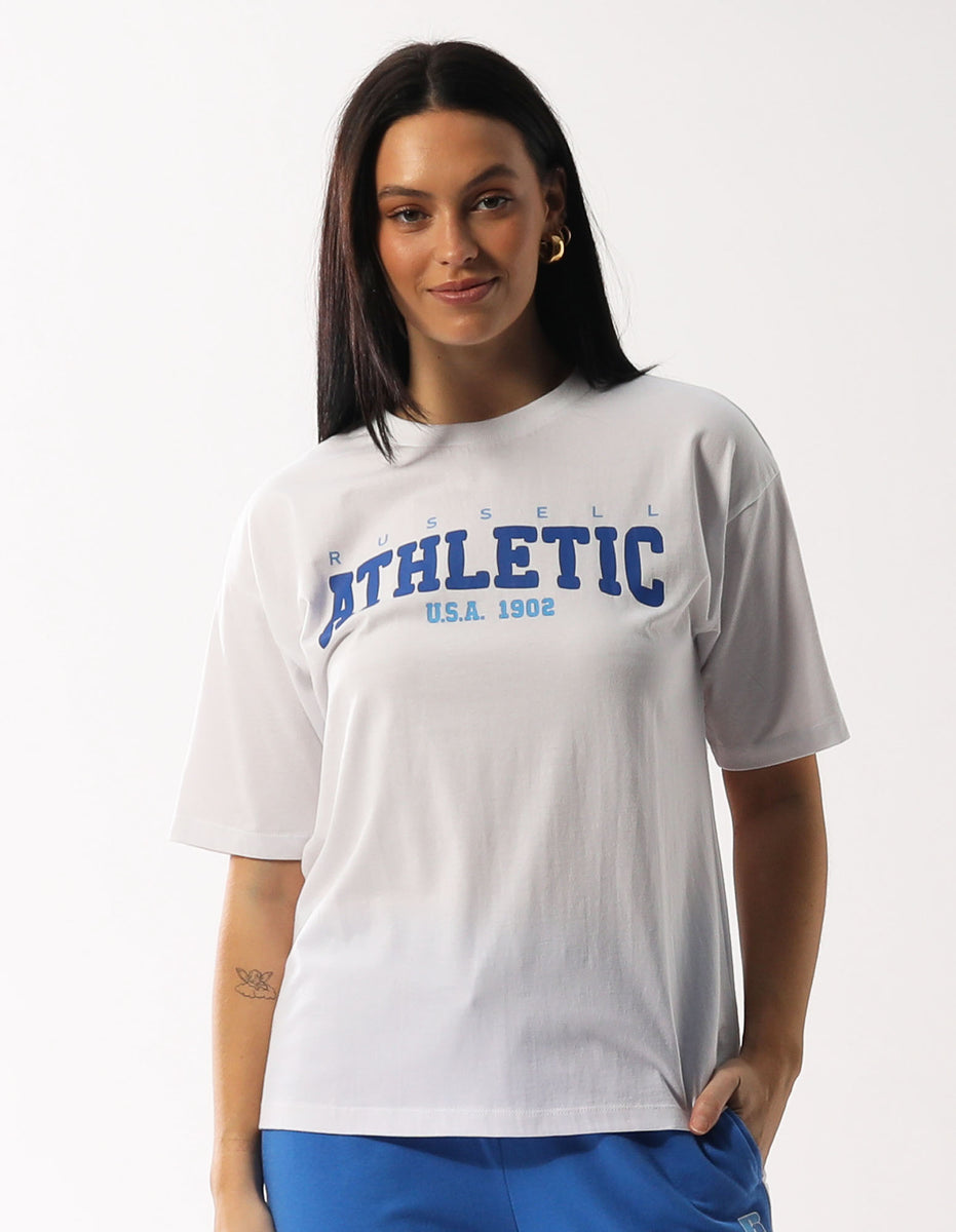 Dámské Tričko Russell Athletic Halston Oversize Bílé | DKR-532649