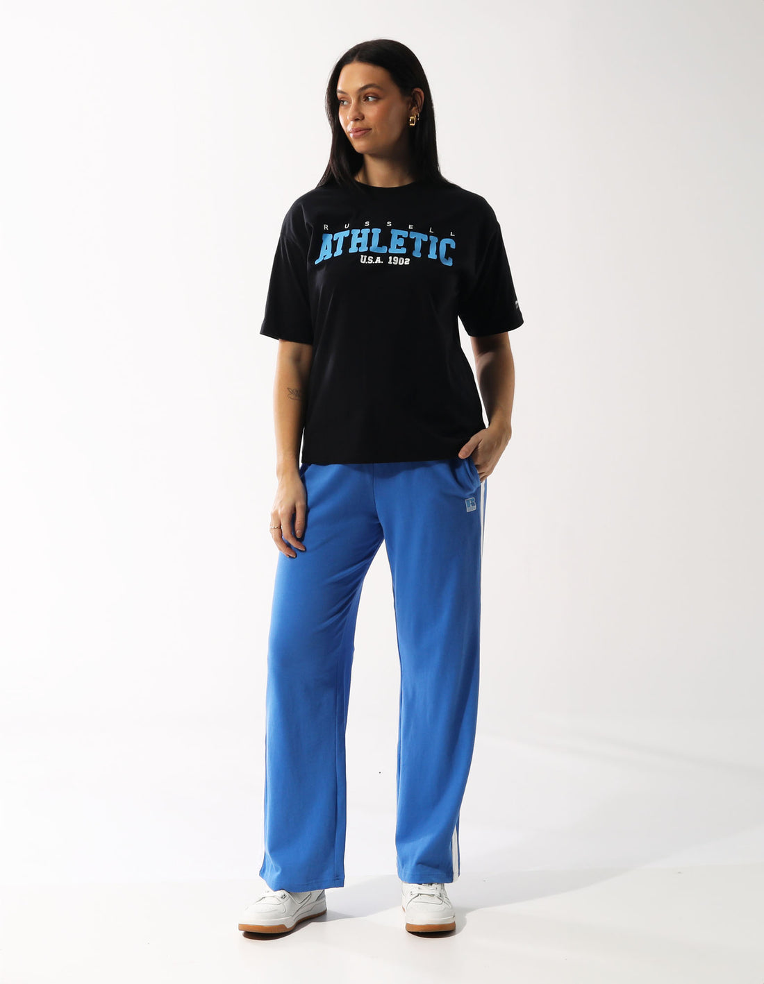 Dámské Tričko Russell Athletic Halston Oversize Černé | ESO-630154