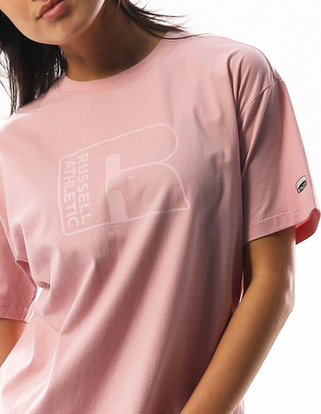 Dámské Tričko Russell Athletic Originals Inlay Logo Růžové Růžové | IRB-850147