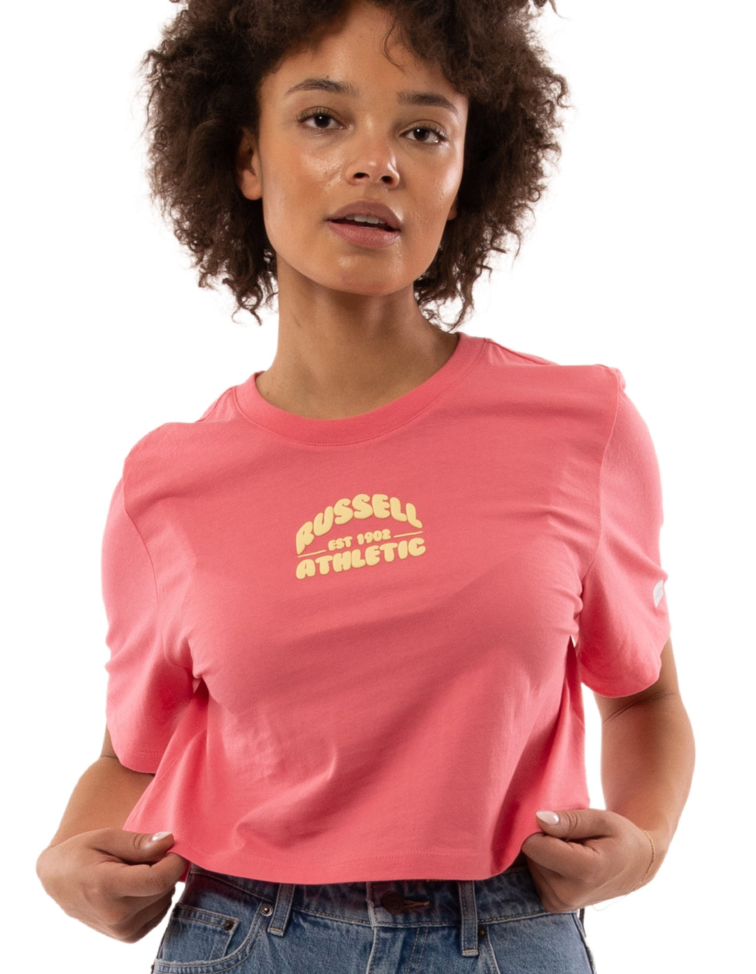 Dámské Tričko Russell Athletic Sugar Crop Koralove Růžové | AQG-189624