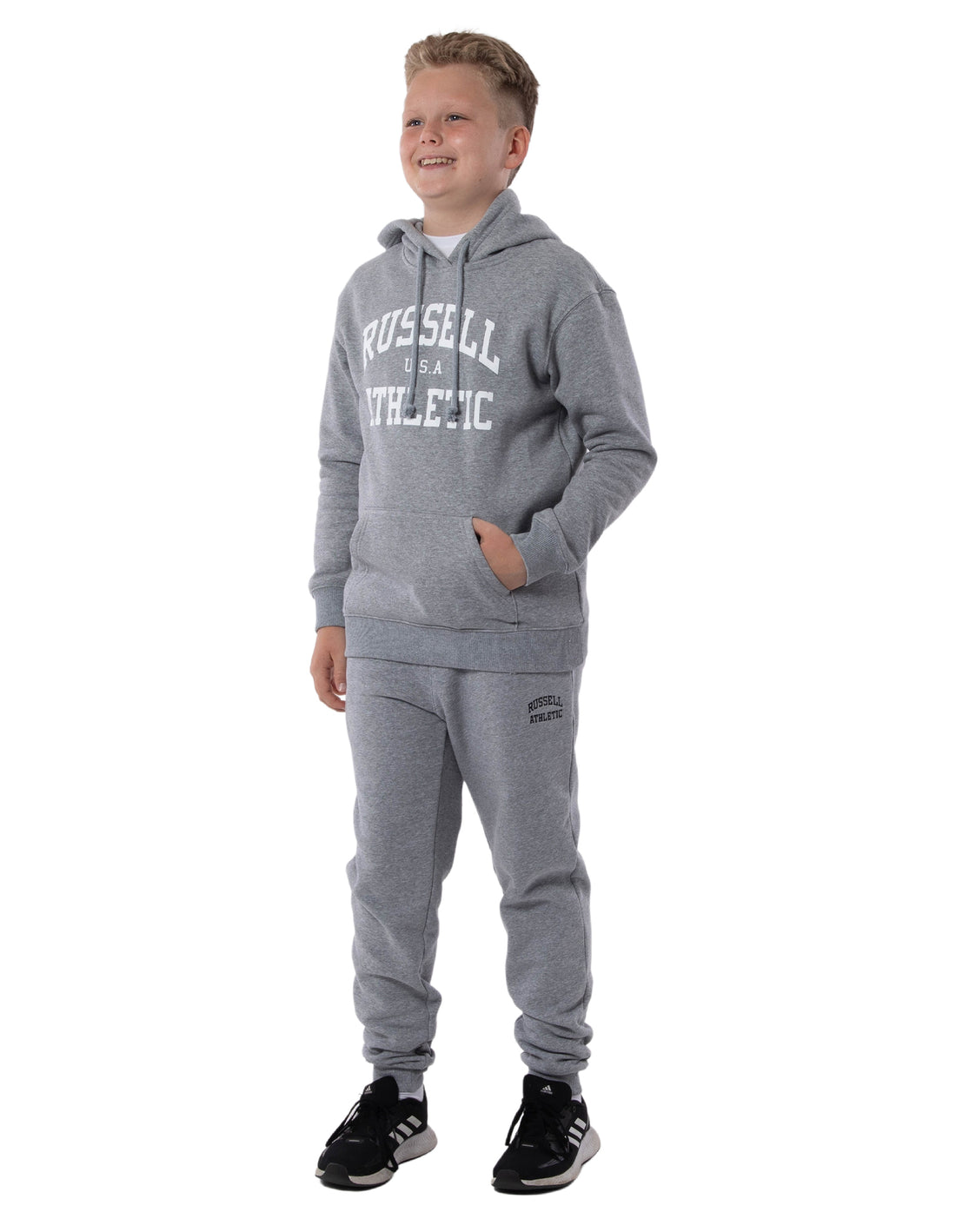 Dětské Mikina s Kapucí Russell Athletic Arch Heritage Unisex Youth Šedé | CPF-571468