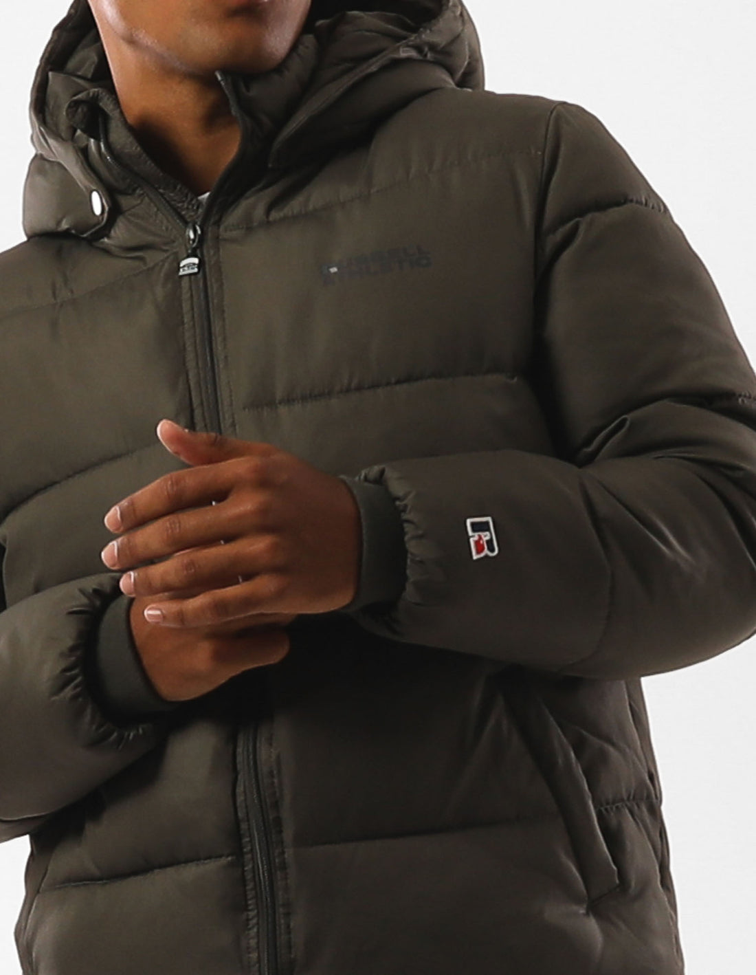 Pánské Bunda Puffer Russell Athletic Hampton Olivy Zelené | DER-412958