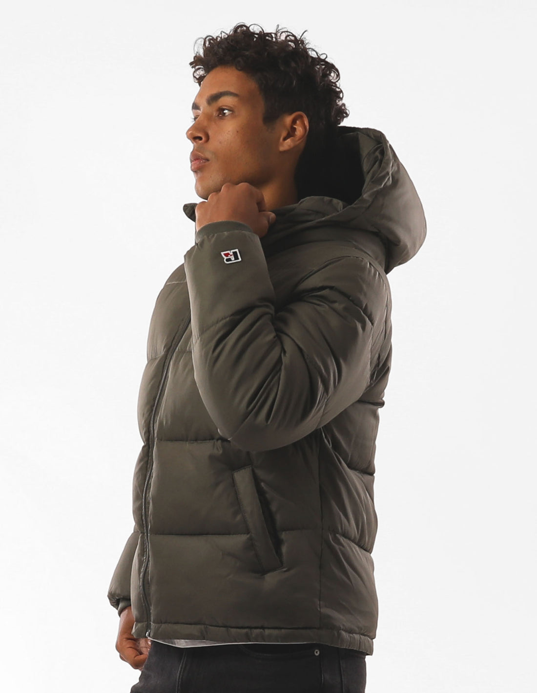 Pánské Bunda Puffer Russell Athletic Hampton Olivy Zelené | DER-412958
