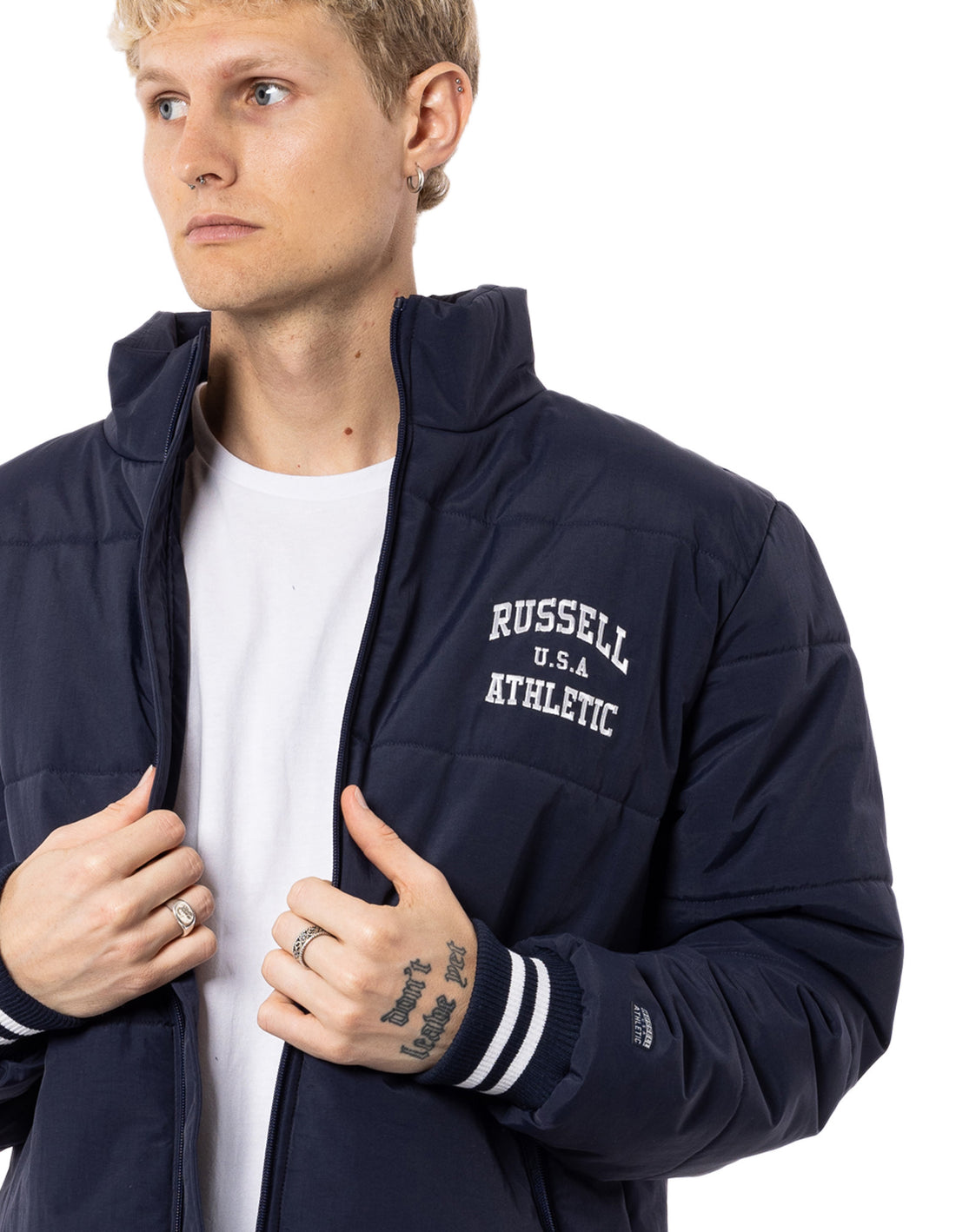 Pánské Bunda Puffer Russell Athletic Klute Tmavě Blankyt | UMG-749538