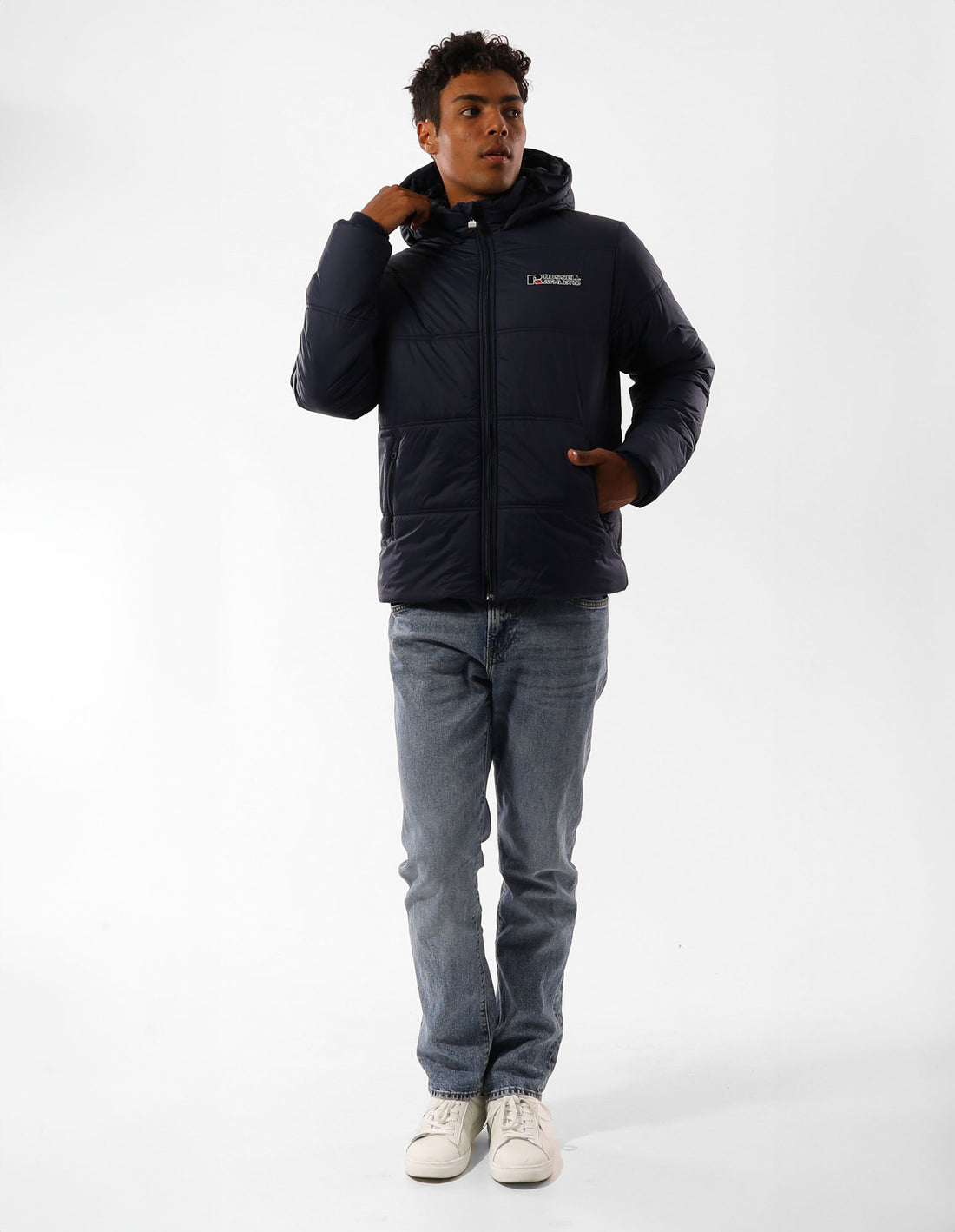 Pánské Bunda Puffer Russell Athletic Lewis Tmavě Blankyt | NFB-862305