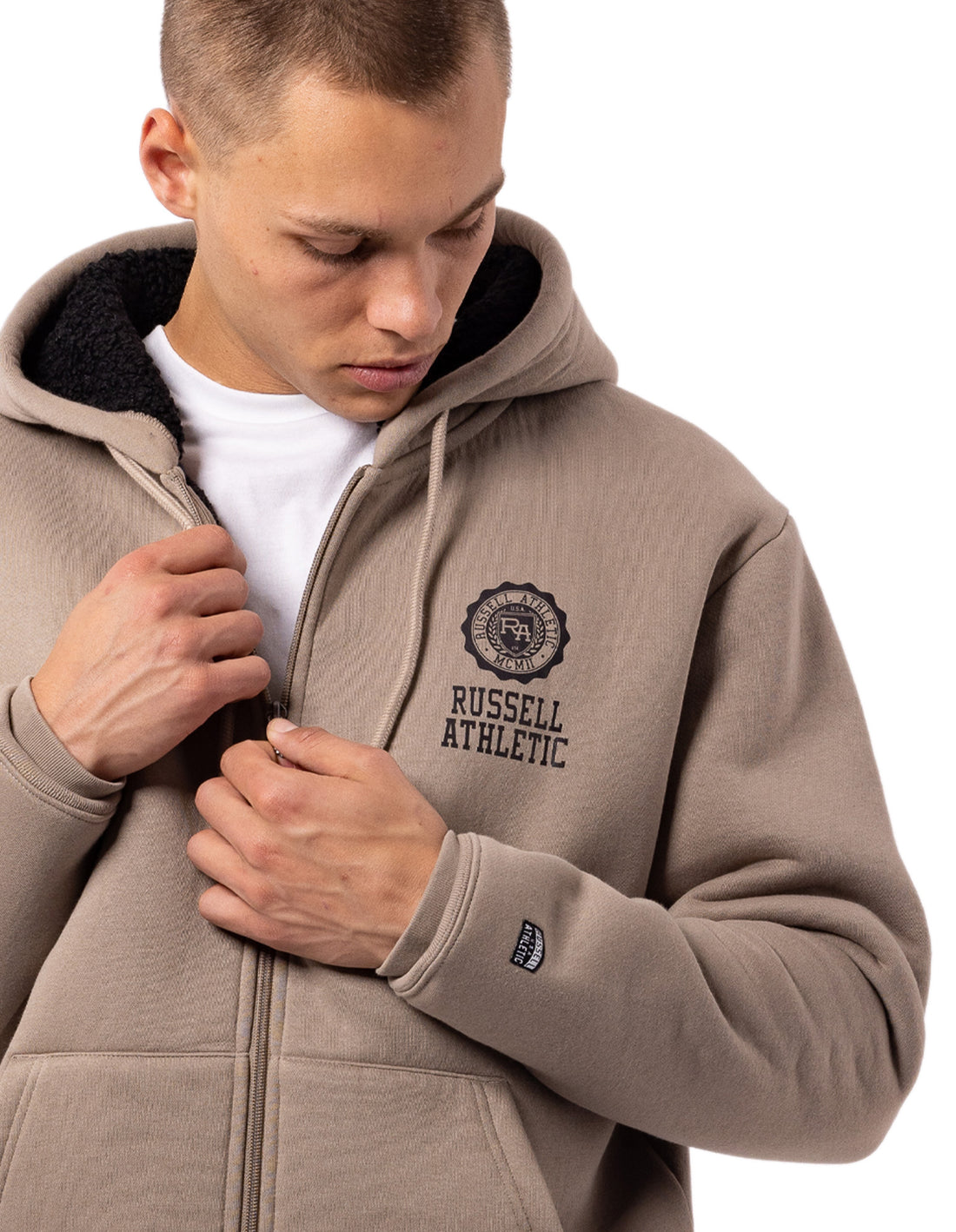 Pánské Bundy Russell Athletic Collegiate Sherpa Hnědé | OEJ-509813