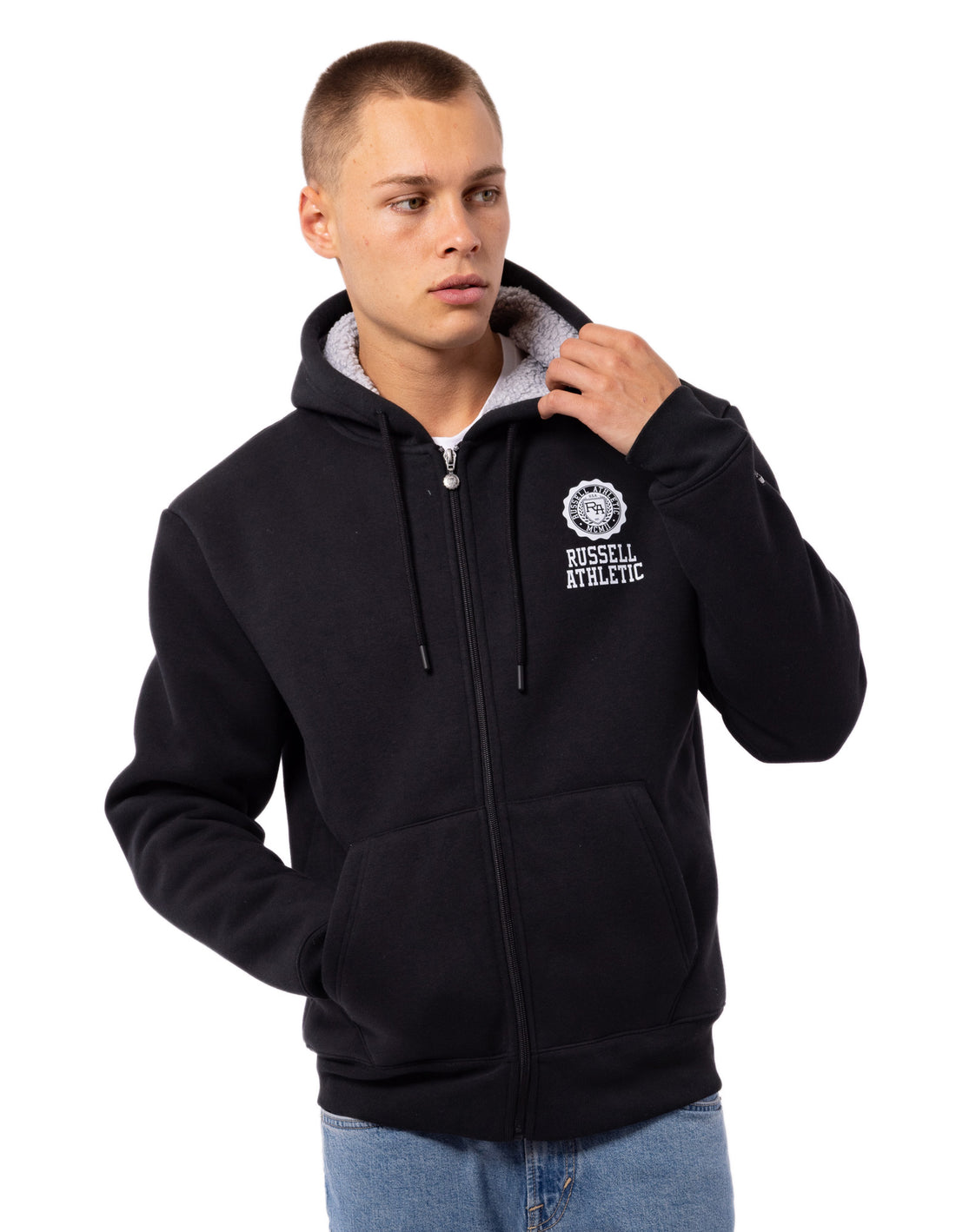 Pánské Bundy Russell Athletic Collegiate Sherpa Černé | HNJ-436275