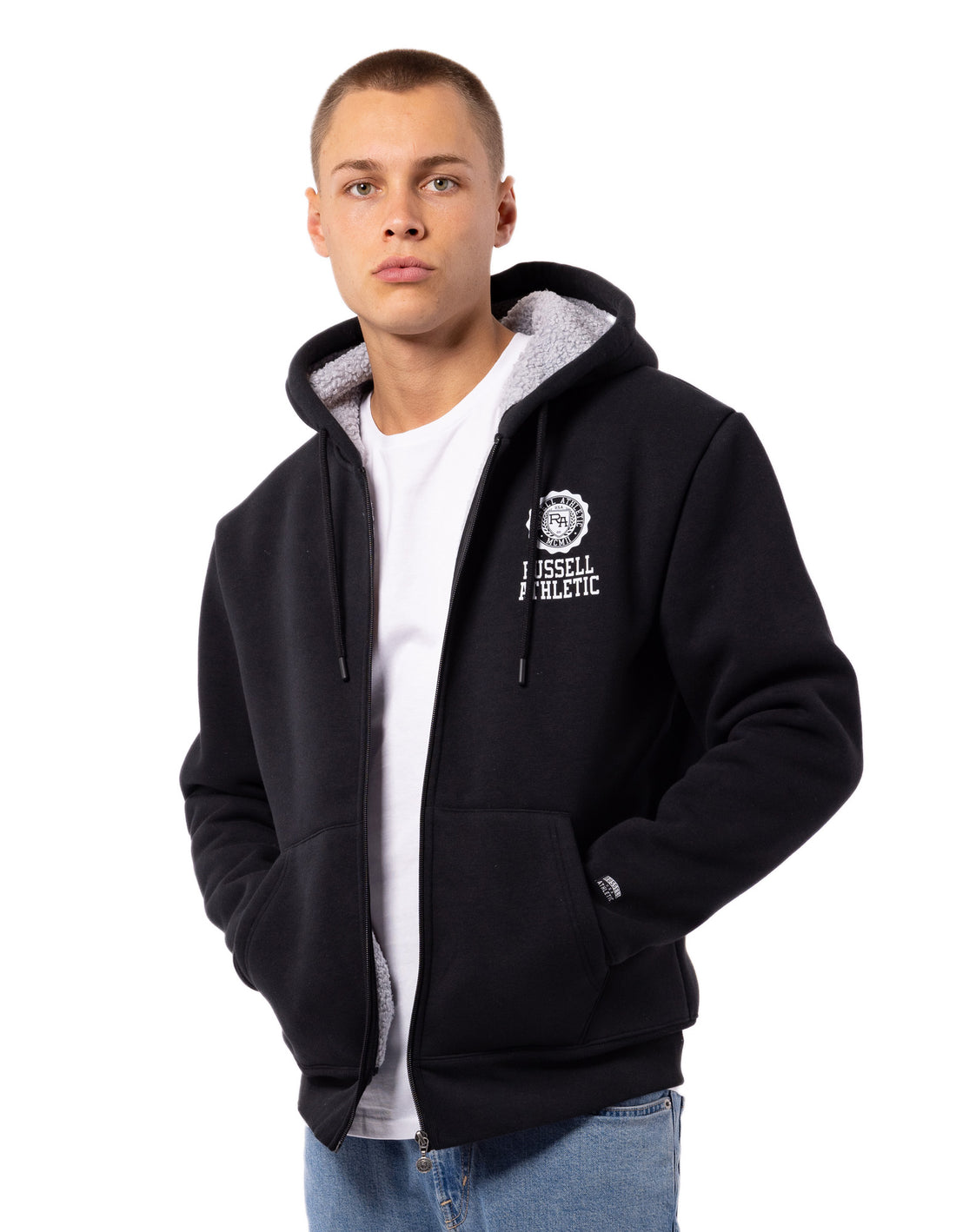 Pánské Bundy Russell Athletic Collegiate Sherpa Černé | HNJ-436275