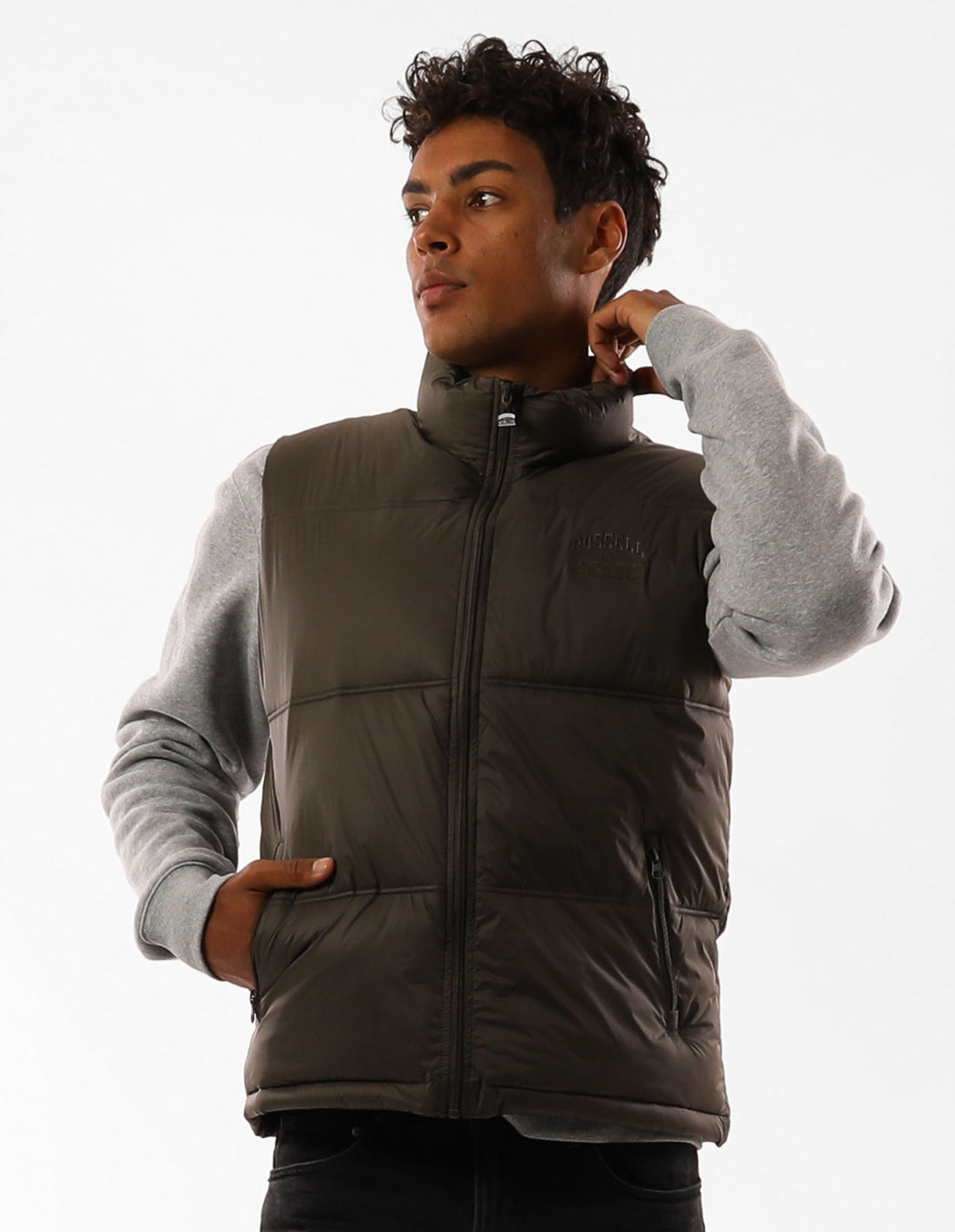 Pánské Bundy Russell Athletic Kennedy Vest Olivy Zelené | IKW-824705
