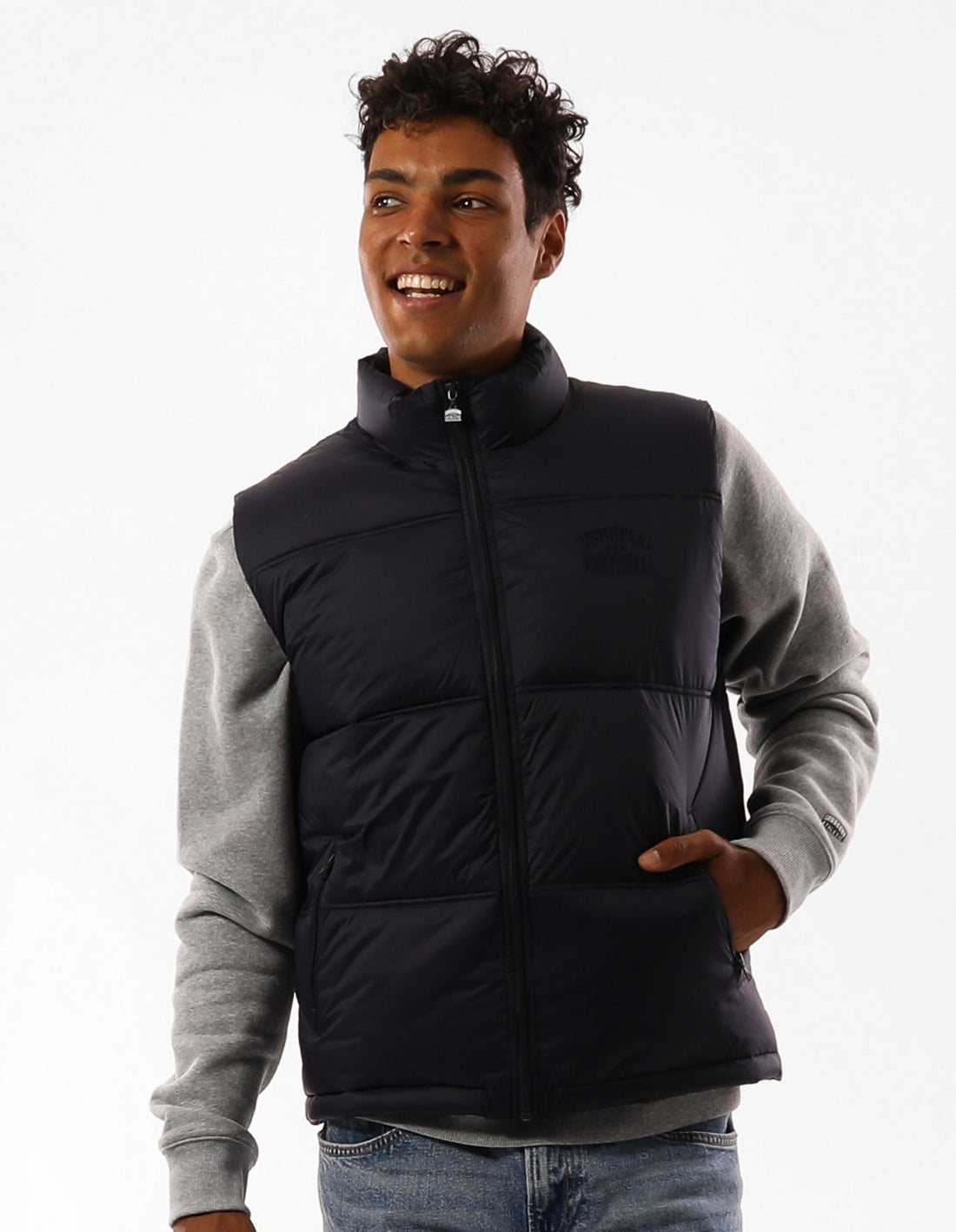 Pánské Bundy Russell Athletic Kennedy Vest Tmavě Blankyt | ZVJ-519076
