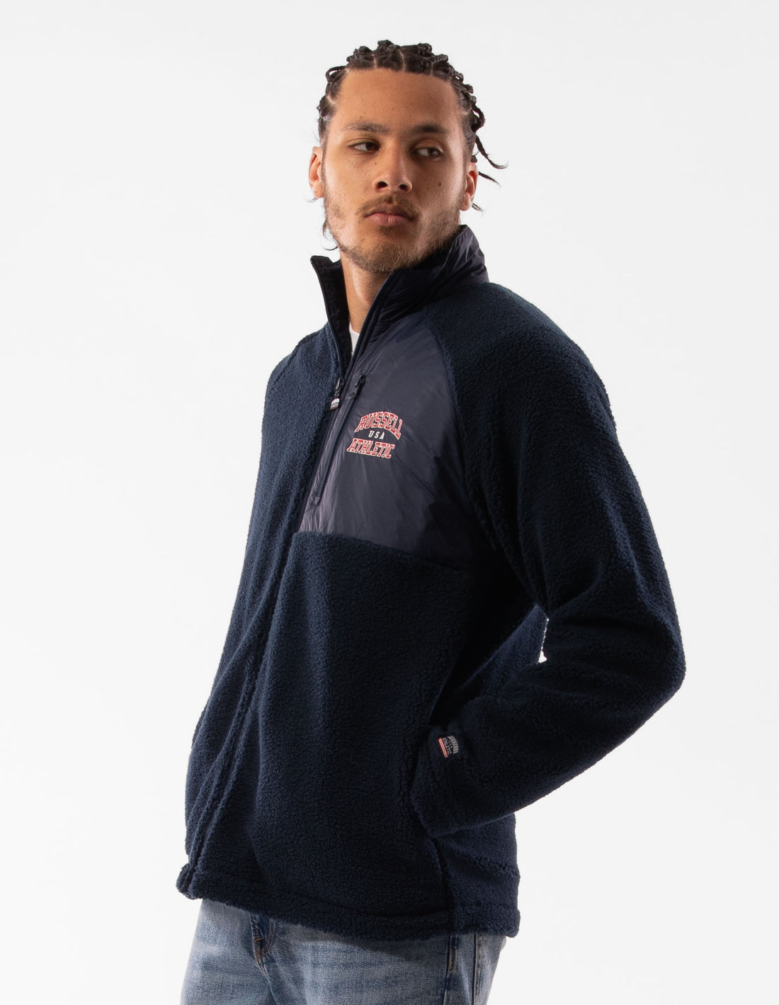 Pánské Bundy Russell Athletic Lewis Polar Fleece Tmavě Blankyt | FHS-209453