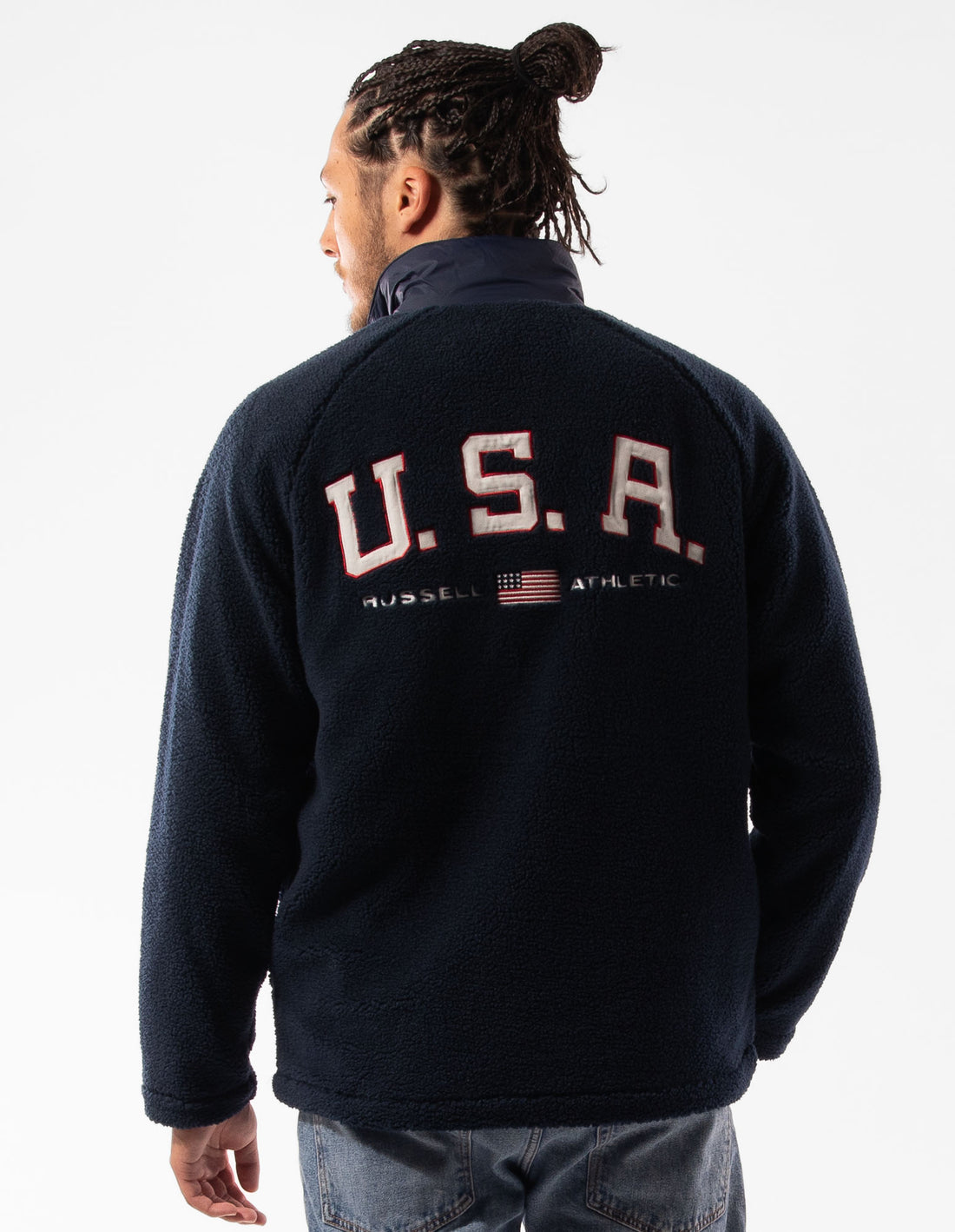 Pánské Bundy Russell Athletic Lewis Polar Fleece Tmavě Blankyt | FHS-209453