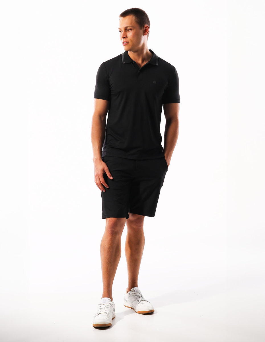 Pánské Kraťasy Russell Athletic Active Stretch Chino Černé | SHA-634182