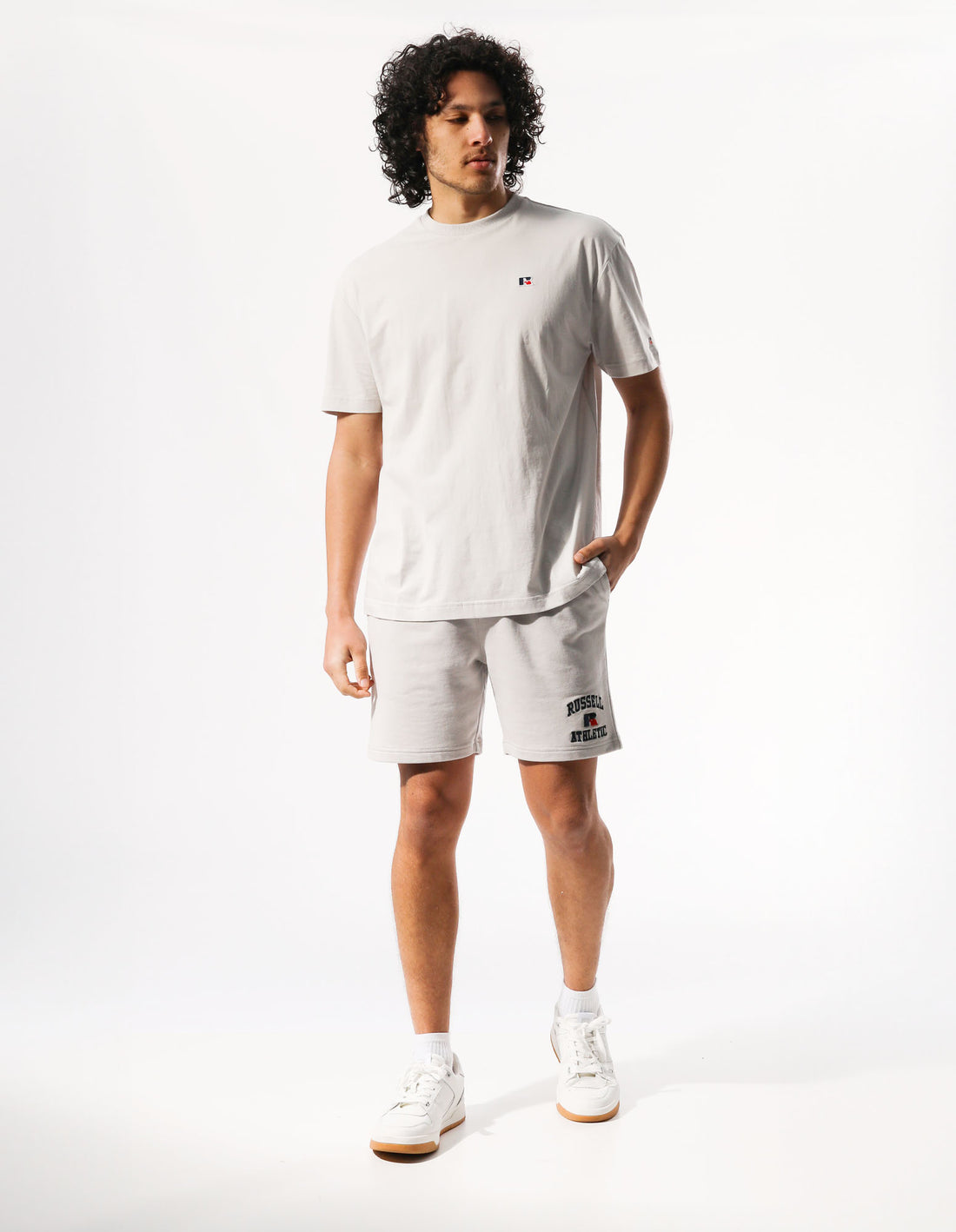 Pánské Kraťasy Russell Athletic Arch Logo Track Bílé | ZGW-201478