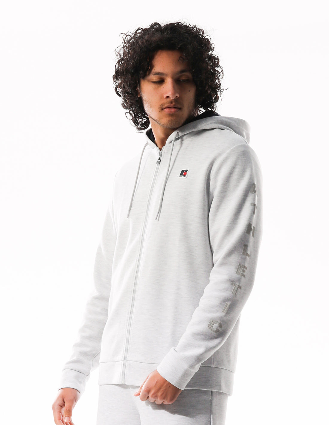 Pánské Mikina s Kapucí Russell Athletic Americana Tech Fleece Zip Světle Šedé | HOB-423905