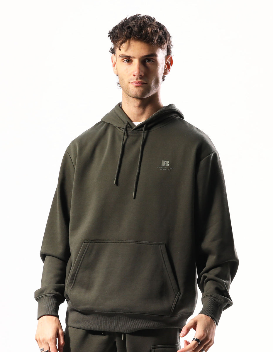 Pánské Mikina s Kapucí Russell Athletic Brooklyn Olivy Zelené | YCU-016389