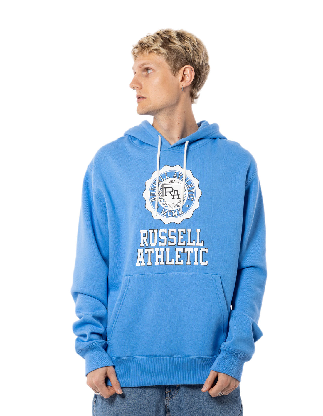 Pánské Mikina s Kapucí Russell Athletic Collegiate Blankyt | NGH-521864