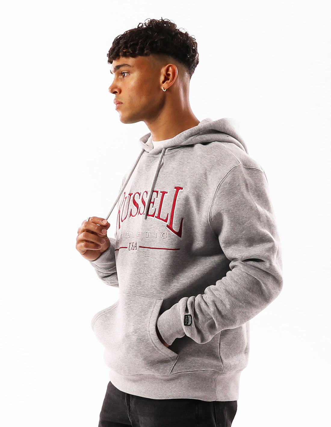 Pánské Mikina s Kapucí Russell Athletic Glendale Šedé | MGC-052716