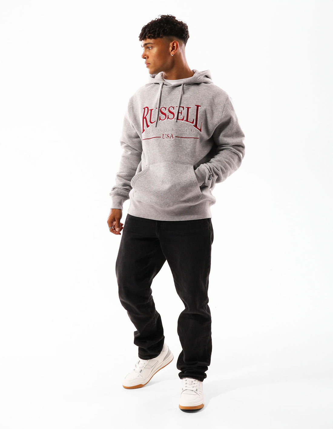 Pánské Mikina s Kapucí Russell Athletic Glendale Šedé | MGC-052716