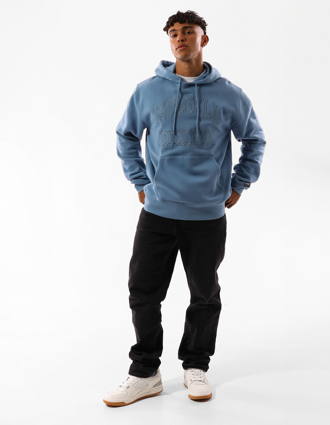 Pánské Mikina s Kapucí Russell Athletic Greenwich Blankyt | UMJ-215034